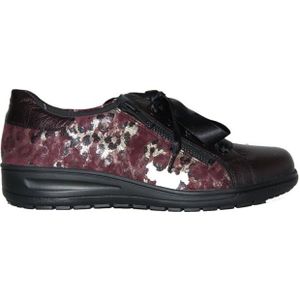 Solidus - Dames Sneakers - Zwart - Leer - Flexibele Zool
