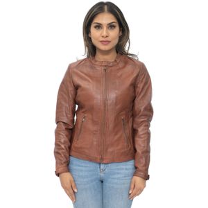 Dames - Bruin - Bikerjack - Praag - Leren