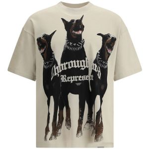 Represent, Heren, Tops, Beige, Maat: S Katoen,