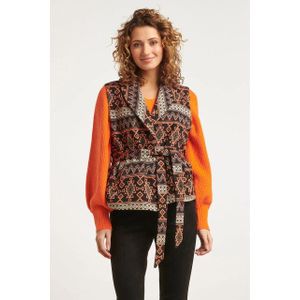 Smashed Lemon - 23591 - Tribaal Vest - Zwart Oranje Bruin Zand - Met Riem
