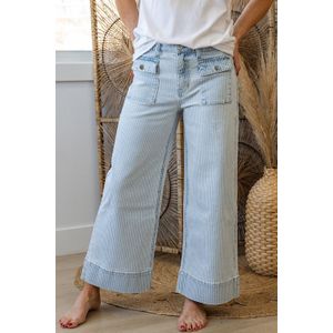 Gestreepte Wijde Pantalon Jeans