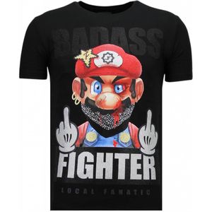 Local Fanatic Fight club mario rhinestone t-shirt