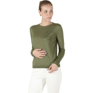 Crown Of Edinburgh Kasjmier Lange Mouw Art 004 Groene Letter L