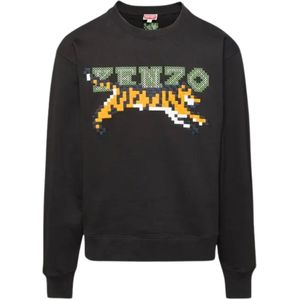 Kenzo - Sweatshirt - Zwart - Digitaal Tijgerontwerp