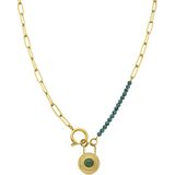 Luxenter - Mossir - Ketting - Malachiet - Afgewerkt in 18K Geel Goud