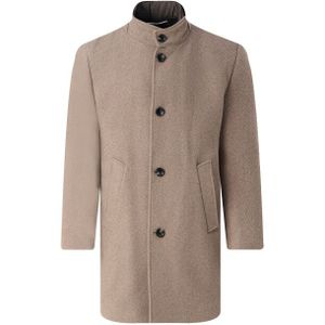 Bugatti - Jassen - Beige - Knoopsluiting - Opstaande Kraag