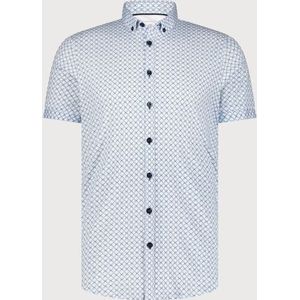 Blue Industry - Grafisch Korte Mouwen Overhemd - Ademend - Geometrisch Patroon