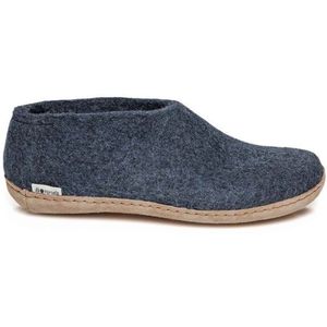 Glerups - Shoe Leather Sole - Pantoffels - Denim - Leder - Dichte Hiel