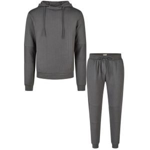 Phil & Co - Heren Lounge Jacquard Sweat Set - Antraciet