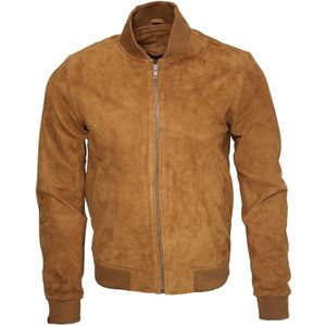 Varsity - Zacht Geitensuède Leren Bomberjack
