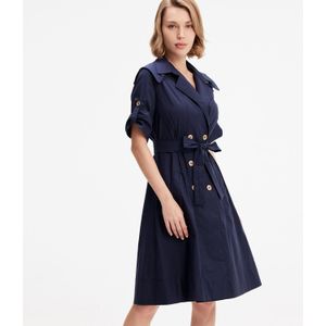 Katoenen trench-coat jurk