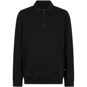 PRESLY & SUN Ps-dex sweater zip met polokraag in black sweater