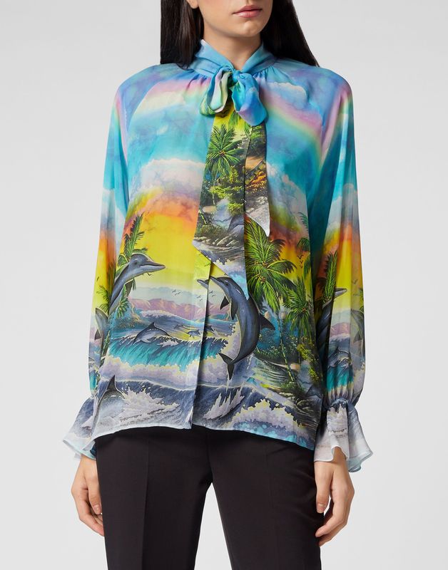 Philipp Plein - Silk Chiffon Shirt Hawaii - Veelkleurig - Overhemd