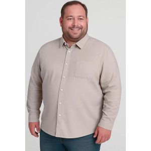Yves Enzo - Heren Overhemd - Beige - Linnen - Grote Maten
