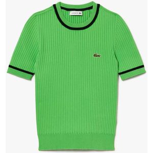 Lacoste - Naadloze 3D Gebreide Trui - Groen - Dames