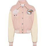 Philipp Plein - Bomber Jacket College PP Duck - Roze - Dames - Wol en Leer