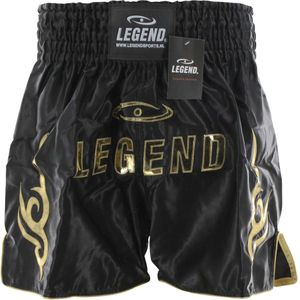 Legend Sports Kickboks broekje lang model kids/volwassenen goud satijn