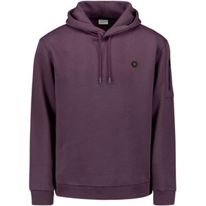 No Excess Sweater hooded aubergine