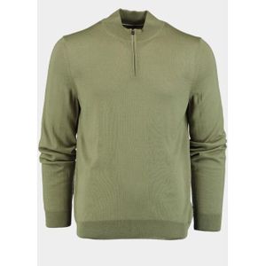 Boss Black - Ebenji - Half Zip Trui - Groen - Wol