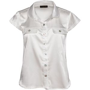 Overhemd - Ecru - Zomershirt - Kapmouwen - A-lijn Silhouet