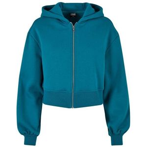 Urban Classics Dames korte oversized hoodie met volledige ritssluiting