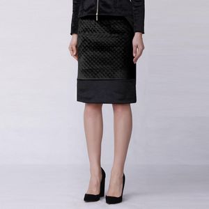 Gestructureerde Fluwelen Rok - Zwart - A-lijn