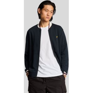 Lyle & Scott - Halvemouwe Jersey Bomberjack - Marineblauw