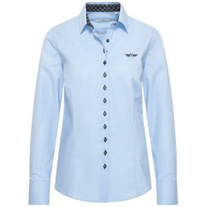 HV Society - HVSImelda - Blouse - Blauw - Effen - Halslijn Polokraag