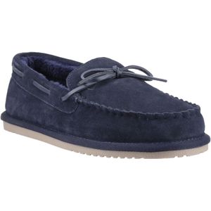 Hush Puppies - Abraham - Suède Heren Slippers - Marineblauw