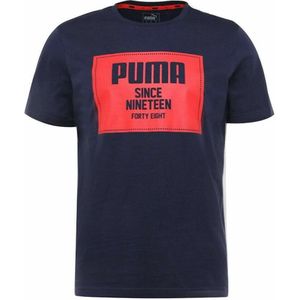 Puma - 852395 06 - T-shirt - Navy Blauw - Korte Mouw - Crew Hals