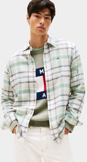 Tommy Jeans - TJM REG FLANNEL CHECK SHIRT - Overshirt - Groen