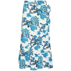 HV Society - hvsmeadow - Rok - Blauw - Linnen Mix - Net Over De Knie