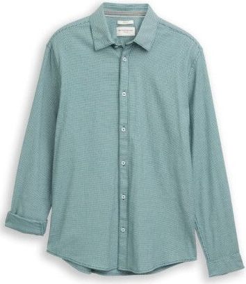 Tom Tailor - Overhemd - Groen - Check Shirt Dessin - Lange Mouwen