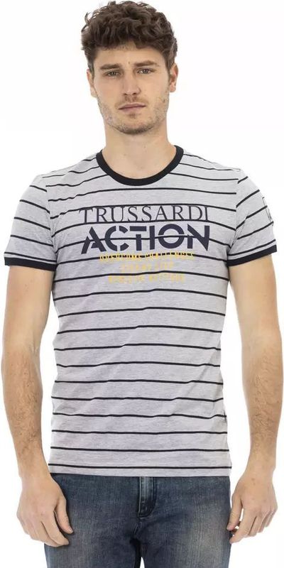 Gestreepte T-shirt met ronde hals en korte mouwen