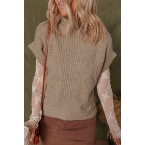 Korte Mouw Gebreide Sweater Vest
