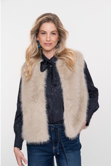 Geisha - Teddy Gilet - Taupe