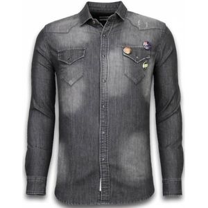 Bread & Buttons Denim shirt spijker slim fit