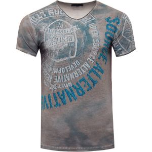 Rusty Neal - T-shirt - V-hals - Heren - 100% Katoen - Normale Pasvorm