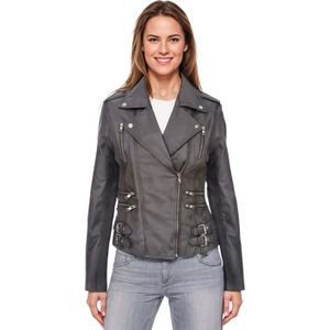 Brando - Constantia - Bikerjack - Grijs - Leren