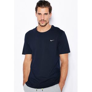 Nike - T-shirt - Navy - Heren - Geborduurd Swoosh