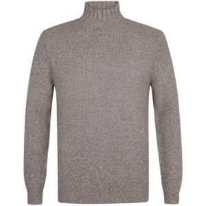 Profuomo - Bruine Mock Neck - Wollen Pullover Trui - Heren