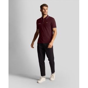 Lyle And Scott - Co-Ordinate Print Tipped Polo Shirt - Burgundy - Poloshirt
