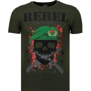 Local Fanatic Skull rebel rhinestone t-shirt