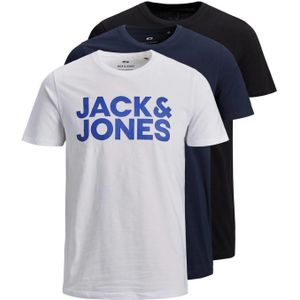 Jack & Jones Heren t-shirt jjecorp slim fit logo 3-pack
