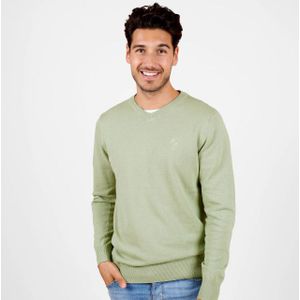 Heemskerk - Gebreide Trui - Blauw - 100% Katoen - V-hals