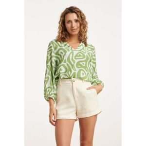 Smashed Lemon - 25006 - Crinkle Top - Lichtgroen - Abstracte Print