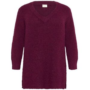 Kaffe - Curve Ania - Gebreide Trui - Wat Langer Model - Diepere V Hals