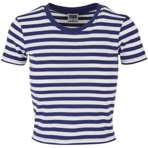 Urban Classics Dames gestreept kort t-shirt