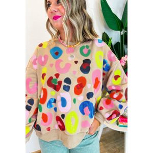 Abstract Luipaardprint Sweatshirt