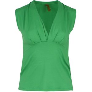 Groene Faux Wrap Mouwloze Top